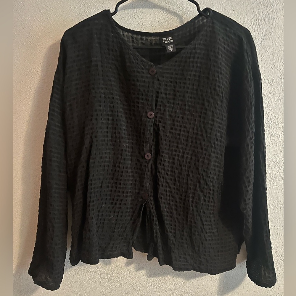 Eileen Fisher Textured Black Top
